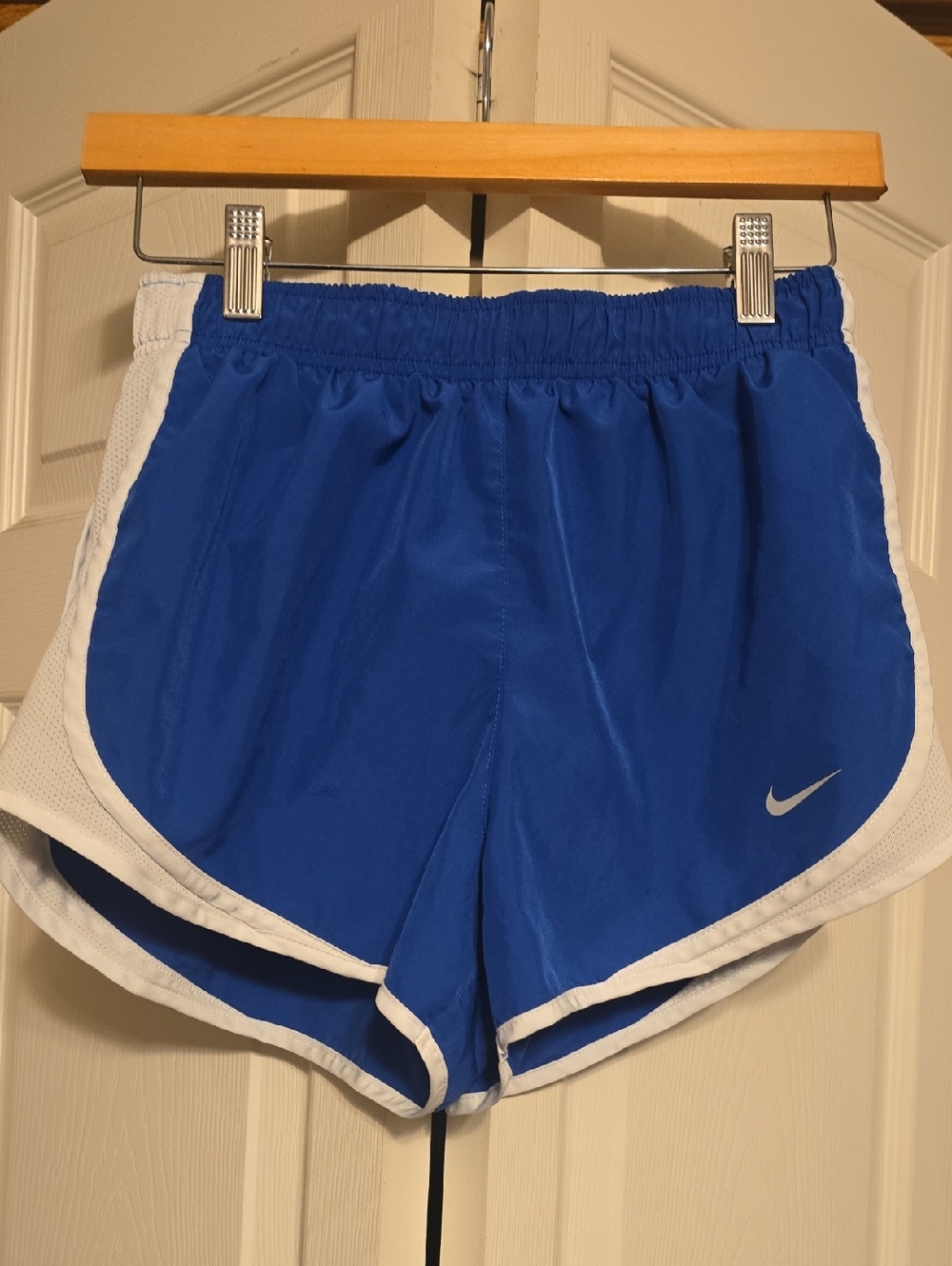 Nike Blue Women's Athletic Running Shorts with White Trim
